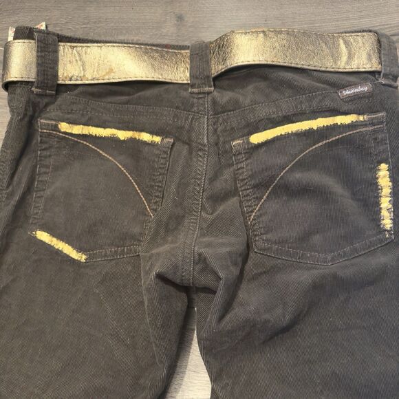 NWT UNION BAY Y2k Women's Size 5 Brown Corduroy Bootcut Pants Low Rise Gold Foil - Picture 9 of 13